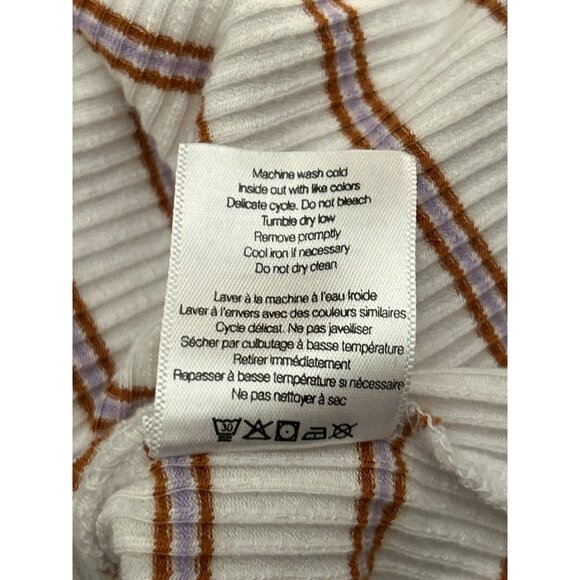 Veronica Beard Jeans Women's White Red Tal Stripe Henley Top Size Large Casual - Picture 7 of 7